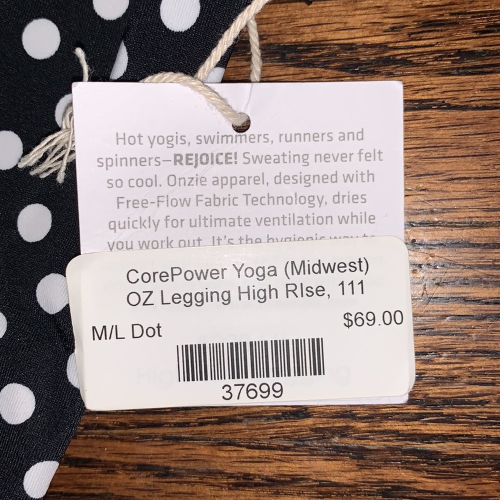 NWT Onzie polka dot yoga pants size M/L - Picture 3 of 5
